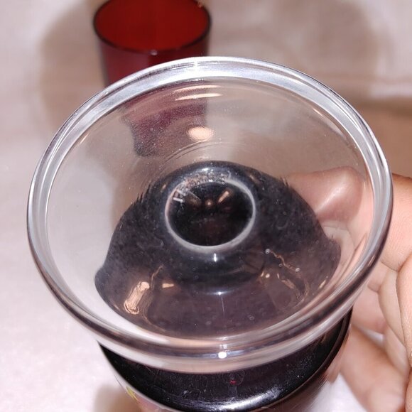 2 Vintage Luminarc France Ruby Red Cordial Glasses - Picture 3 of 4